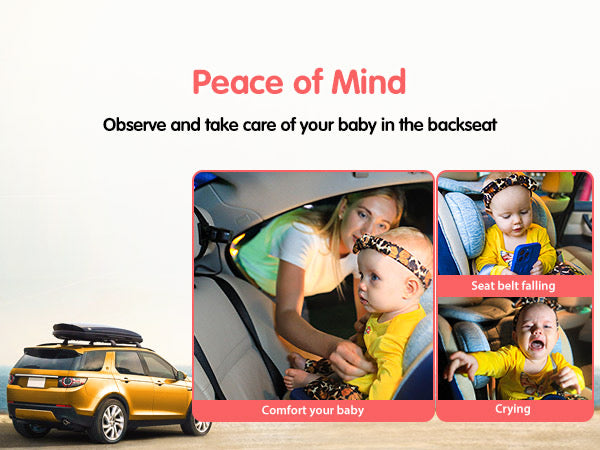 Baby Car Camera, 5'' 1080P Mirror Monitor with IR Night Vision, 3X Zoom in Closer, Full Crystal Clear View for Back Seat Rear Facing, 5 Mins Easy Installation