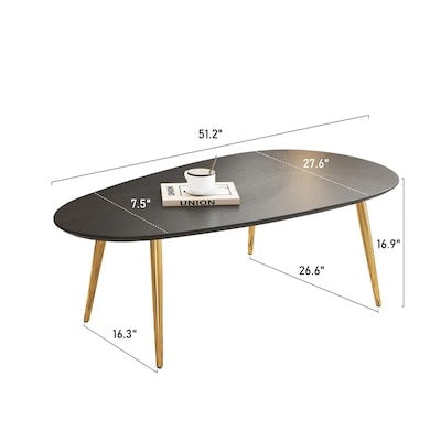 Modern Oval Wood Gray Walnut 50.7-in W x 16.77-in H Coffee Table
