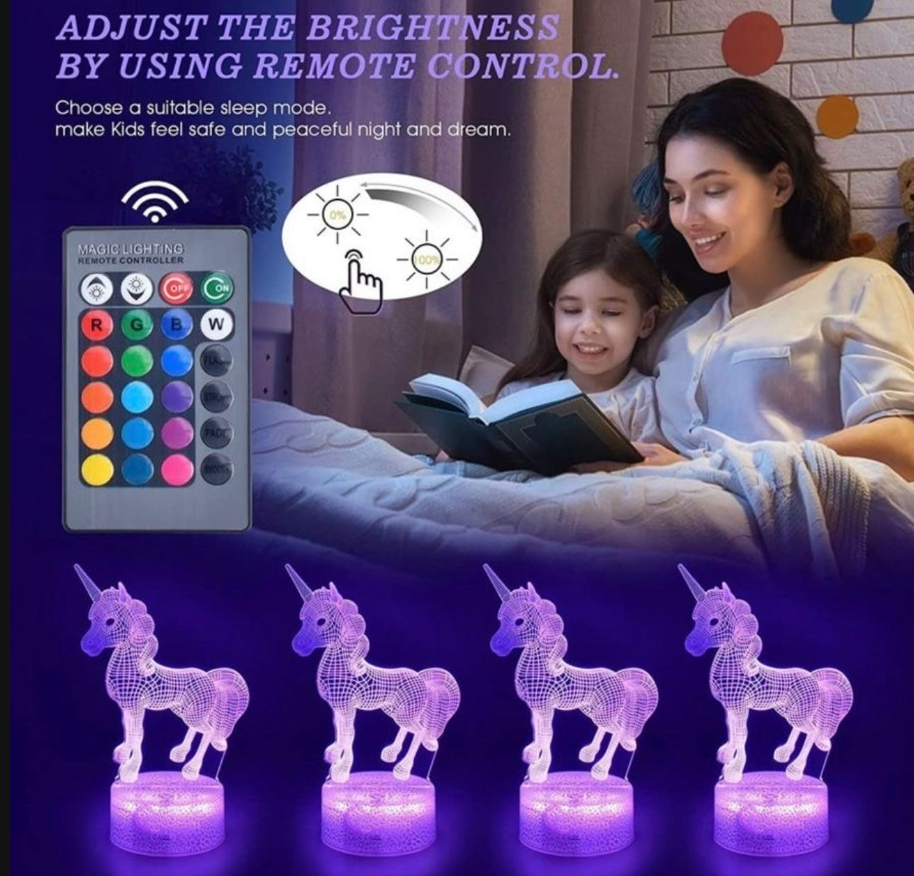 Gifts Nightlights with Remote & Smart Touch 7 Colors + 16 Colors Changing Dimmable LED Bedside Lamp