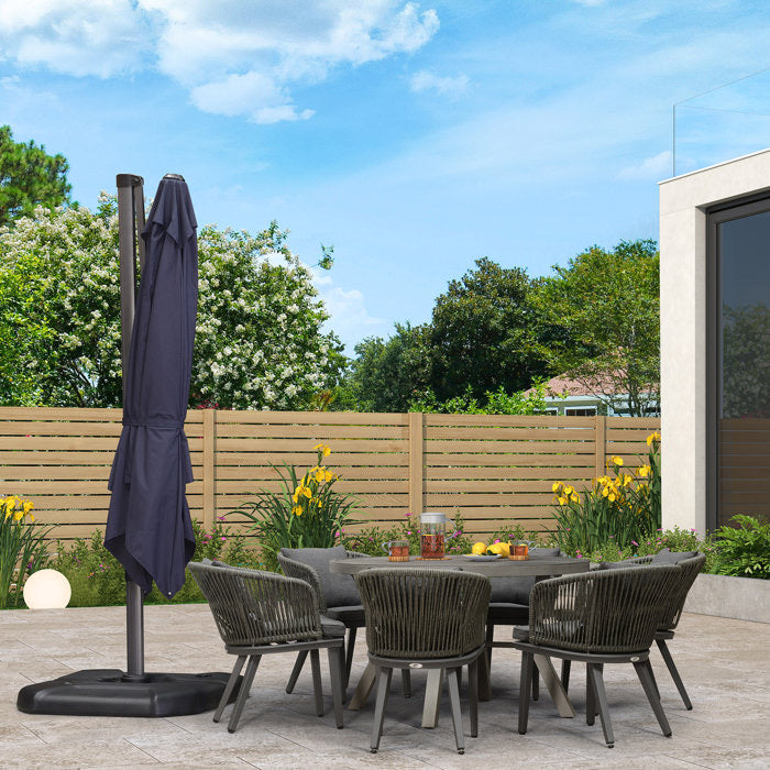 PURPLE LEAF 10x10 Ft Patio Umbrella Outdoor Cantilever Square Umbrella Aluminum Offset Umbrella with 360-degree Rotation for Garden Deck Pool Patio, Dark Blue