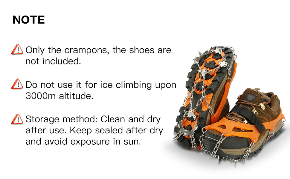 IPSXP Crampons Ice Cleats Traction Snow Grips for Boots Shoes Women Men Kids Anti Slip 19-26 Stainless Steel Spikes Safe Protect for Hiking Fishing Walking Climbing Mountaineering
IPSXP Crampons Ice Cleats Traction Snow Grips for Boots Shoes Women Men