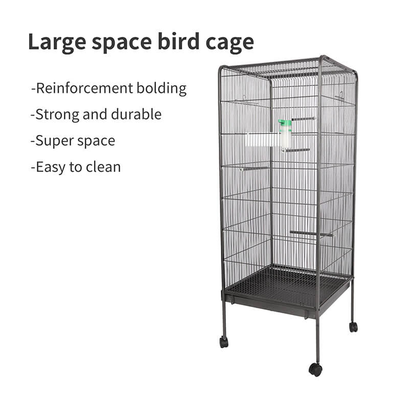57.48" Bird Cage with Rolling Stand - Parakeets Cockatiels Parrot Green Cheek Conures Pigeons Lovebird