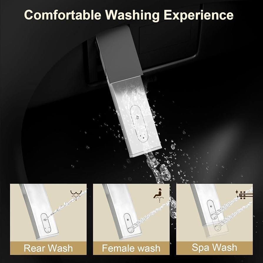 Smart Bidet Toilet for Bathroom with Remote Control, Modern Intelligent One Smart Bidet Toilet for Bathroom with Remote Control, Modern Intelligent One Piece Tankless Toilet with Auto Open/Close Lid, Auto Dual Flush, Heated Bidet Seat, Warm Water and Dry.