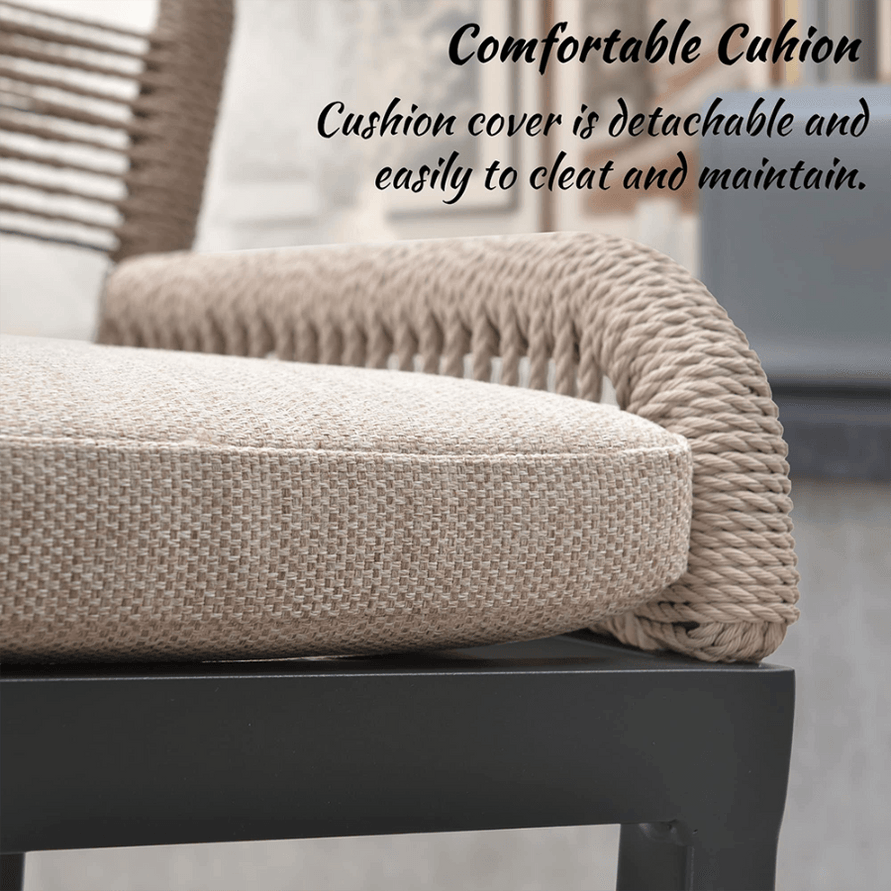 PURPLE LEAF 2 Set Outdoor Bar Stool Chair Set, Modern Counter Height Stool, Cushion Included.DK Grey.24.8”