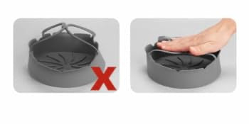 Silicone Air Fryer Liners Pot and Silicone Basket Bowl with divider, Parchment Paper Replacement, Reusable Heat Resistant Baking Tray Oven Accessories, 8 inch Fits 5-8qt (2 Pack, Grey & Red)
