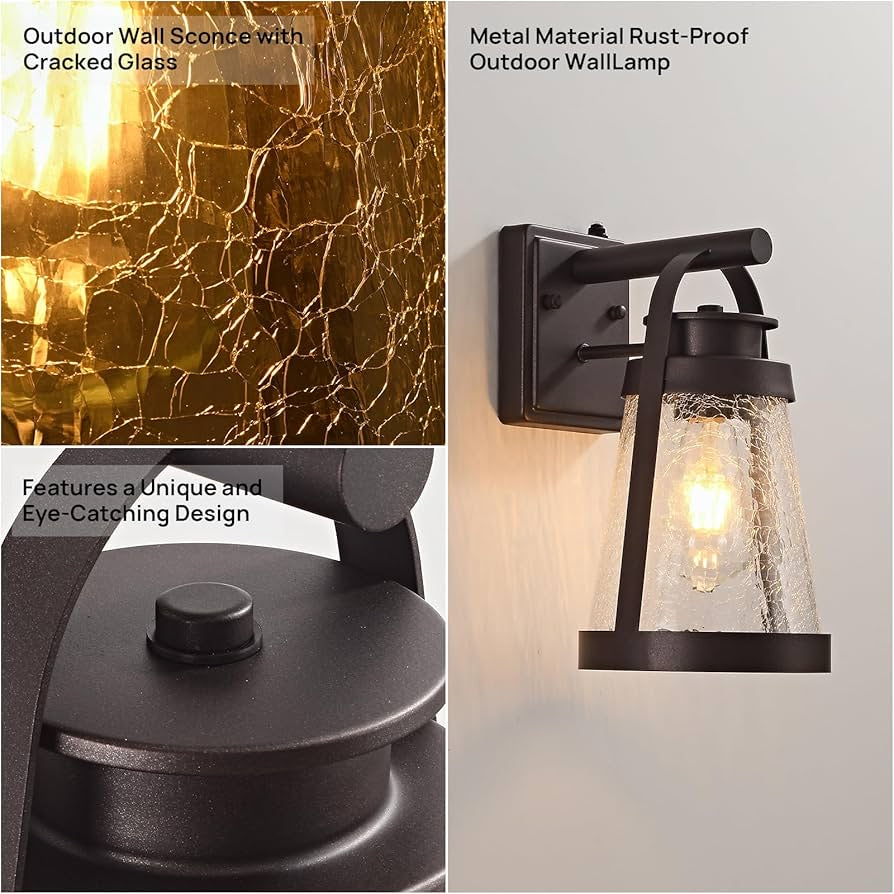 Dusk to Dawn Sensor Outdoor Wall Light Waterproof Exterior Lighting Fixtures Modern Outside Light for House Porch Garage Patio Front Door Hallway
