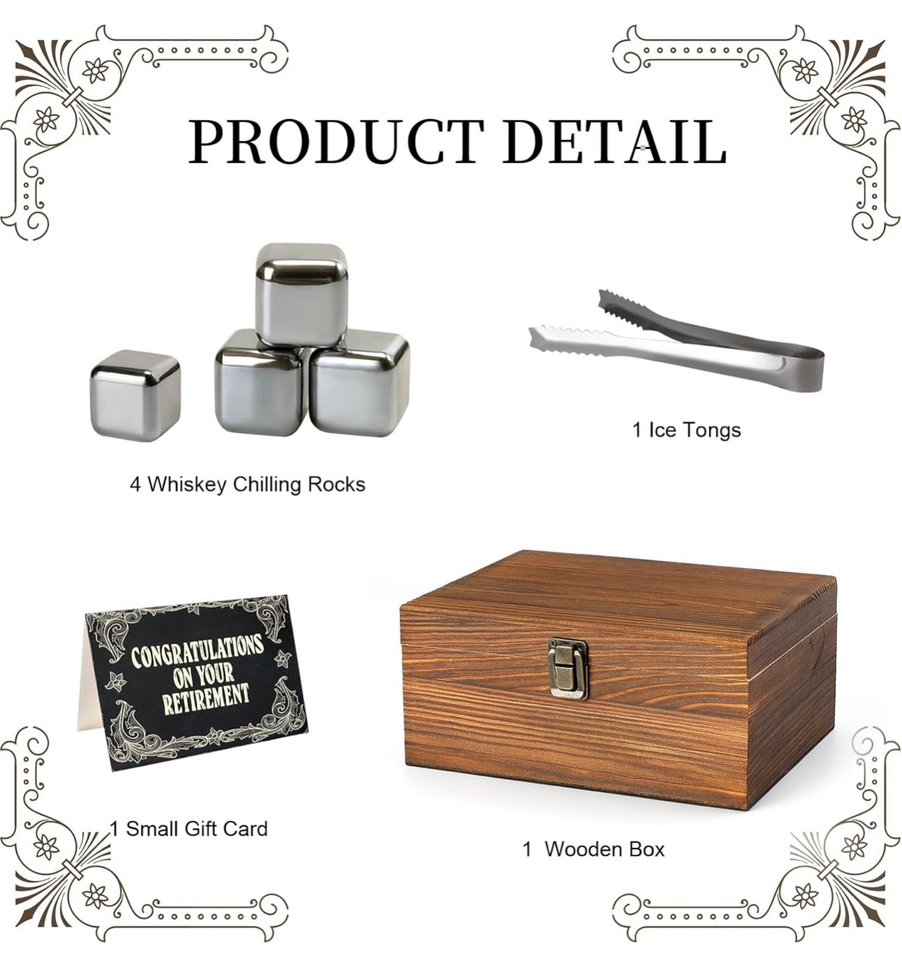 Retirement Gifts for Men, Whiskey Glass Set, Great Retirement Gift for Retirees
