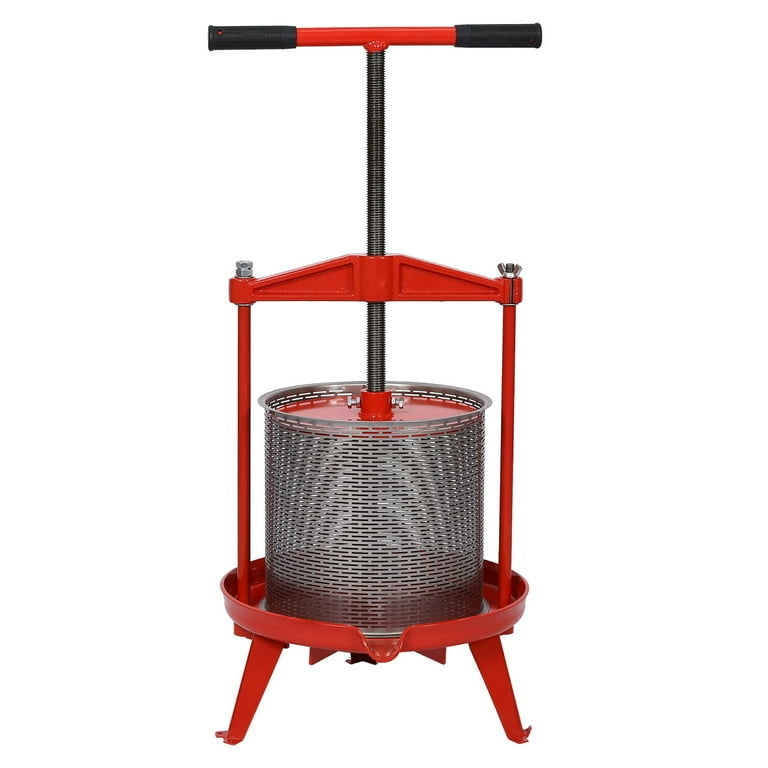 Fruit and Wine Press, 3.69Gallon/14L Stainless Steel Fruit Wine Cider Press, Heavy-duty Cross-beam VFruit and Wine Press, 3.69Gallon/14L Stainless Steel Fruit Wine Cider Press, Heavy-duty Cross-beam Vintage traditional juicer for Outdoor, Kitchen and Home
