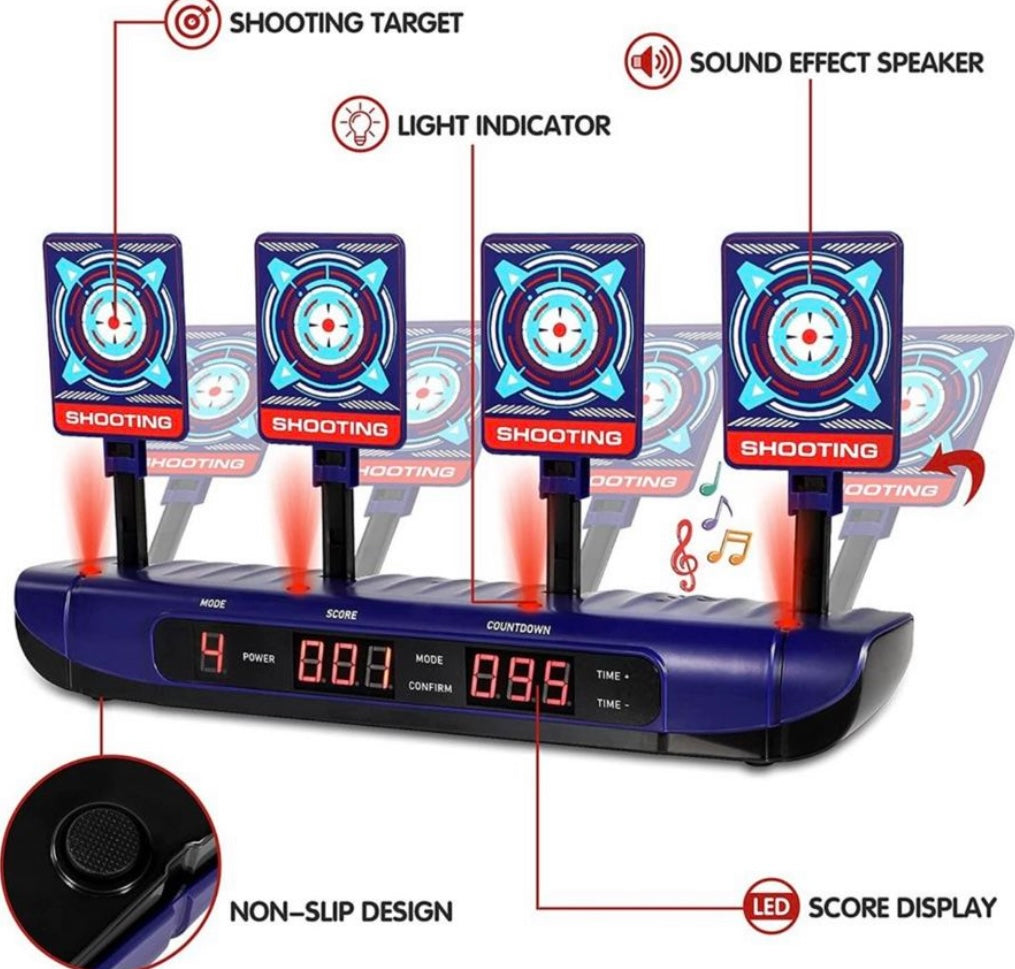Electric Scoring Shooting Digital Target with Foam Dart Toy Shooting Blaster & 20Pcs Refill Darts