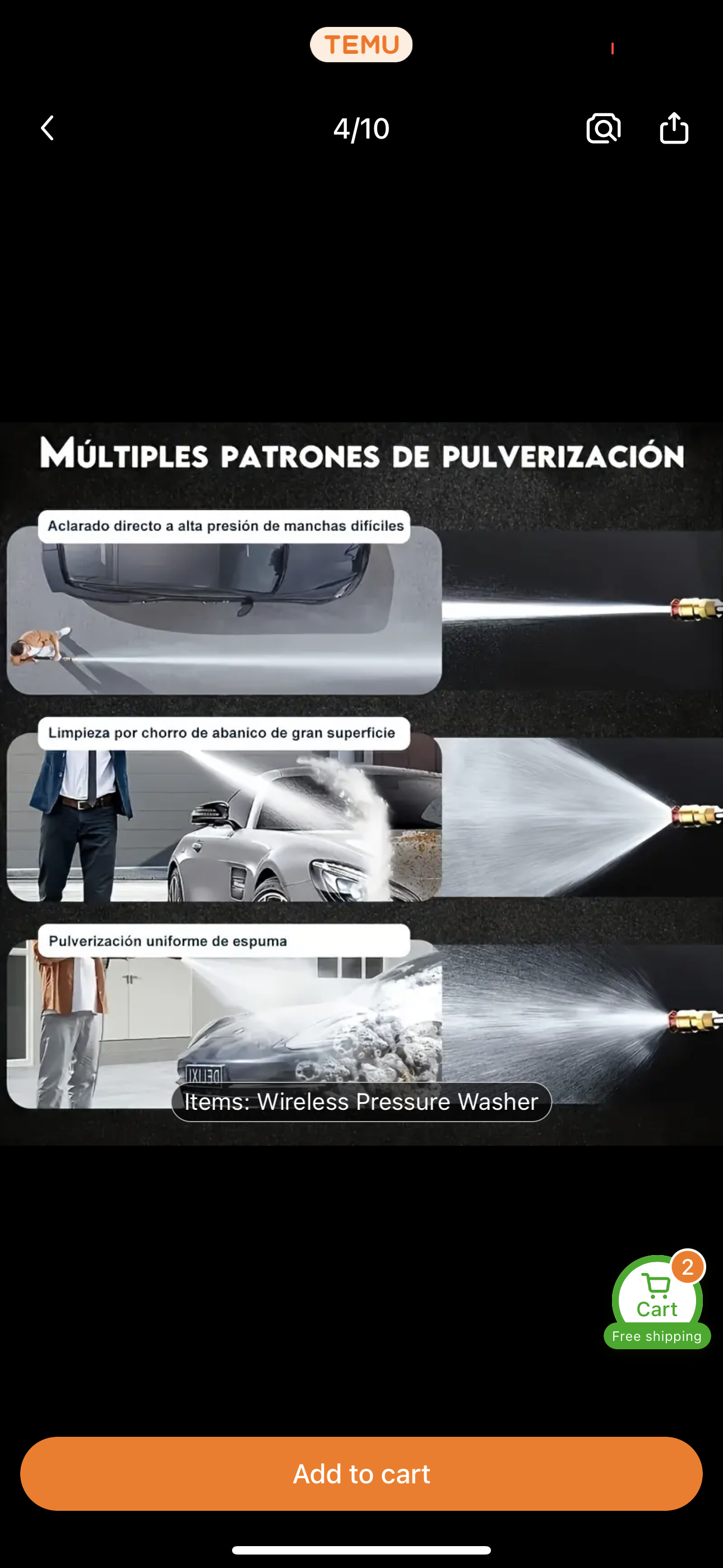 30BAR 700W 48V Sem Fio de Alta Pressão Cleaner Lavadora Spray Water Gun Car Wash Household Portátil Recarregável Water Gun Machine