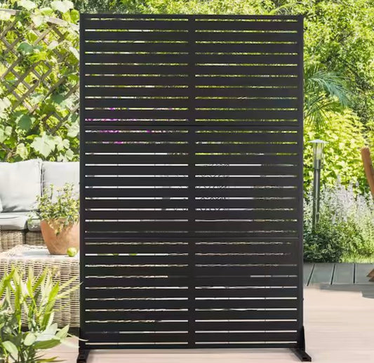Galvanized Steel Garden Fence Outdoor Privacy Screen Garden Screen Panels in Black