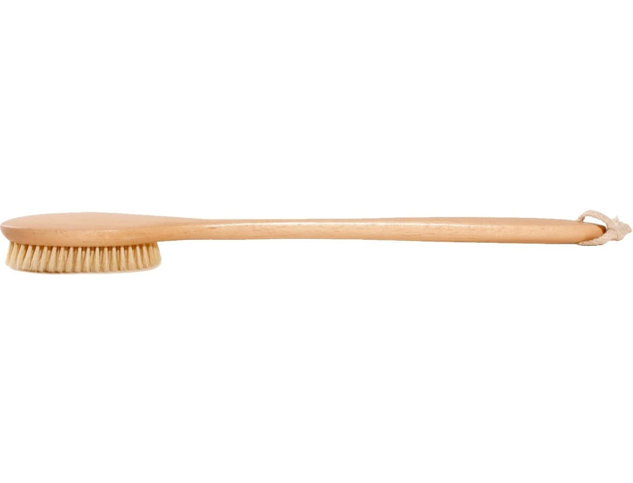 19.7inch Upgrade Long Handle Bath Brush Wood Shower Brush Natural Bristles for Wet or Dry Brushing, Back Scrubber for Gentle Exfoliating and Cleaning