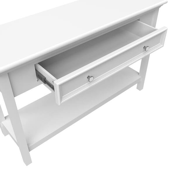 Solid Wood Console Table With Drawer and Shelve