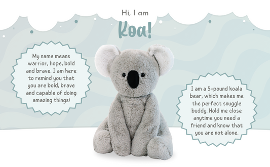 BAM + Crew 18" Distributed 5lbs Weighted Stuffed Animals, A Cuddly Koala Bear for a Sensory Weighted Plush, Weighted Stuffed Animals for Anxiety, Stress and Sleep