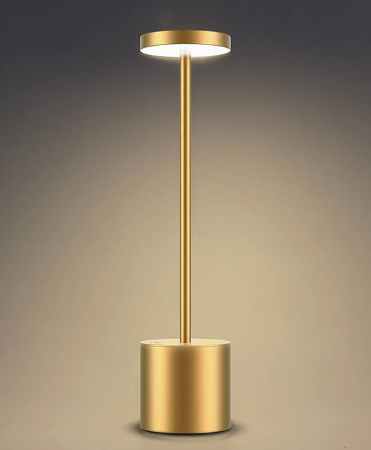 LED Table Lamp USB Charge Dimmable Eye Protect Bedside Night Light (Gold)
