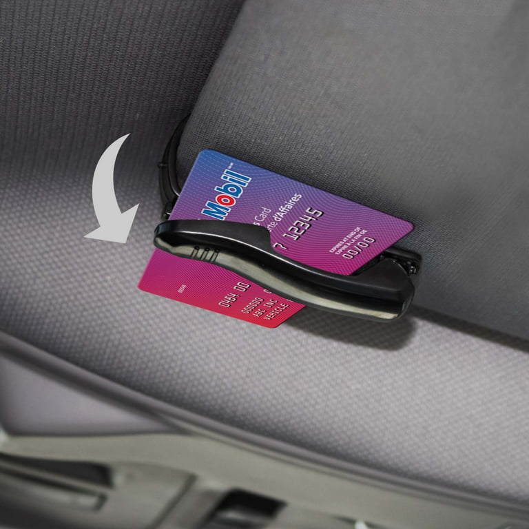 Set of 4 Sunglasses Holder, Car Sun Visor Clip for Eyeglasses, Glasses Organizer Rack for Cars, Black