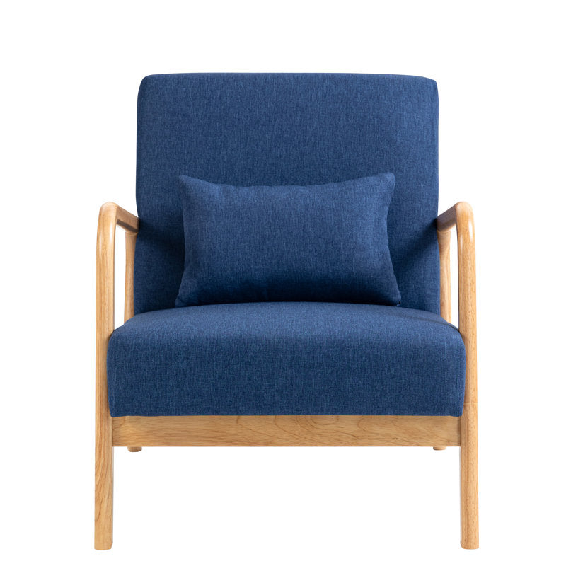 Wide Armchair Accent Wood Leg Chair