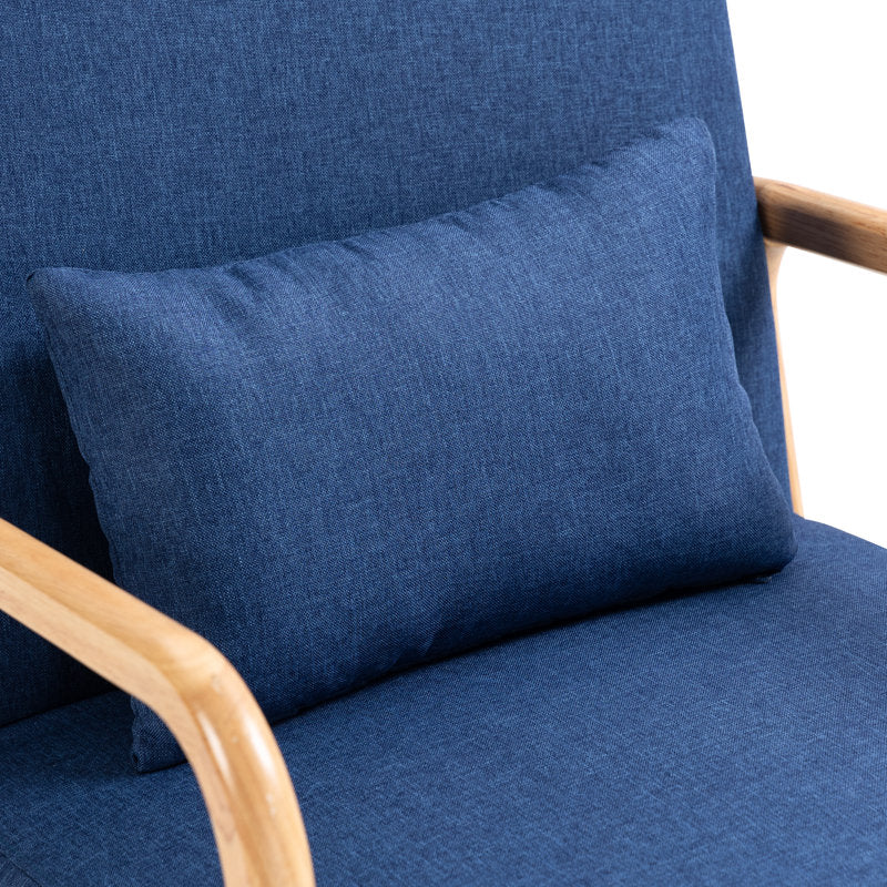 Wide Armchair Accent Wood Leg Chair