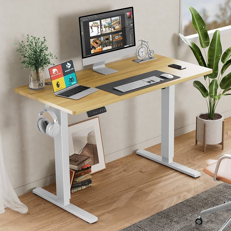 48x24inches Electric Standing Desk with Splice Board,Ergonomic Height Adjustabley. Oak Color