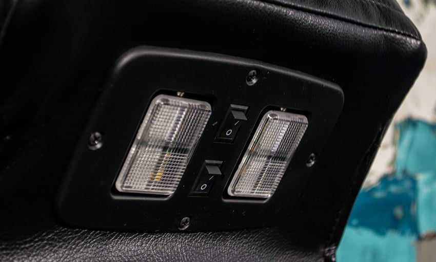 Omega Black Leather Power Reclining Sofa