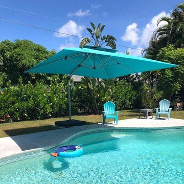PURPLE LEAF Double Top 9 x 11 ft Rectangle Outdoor Classic Umbrella