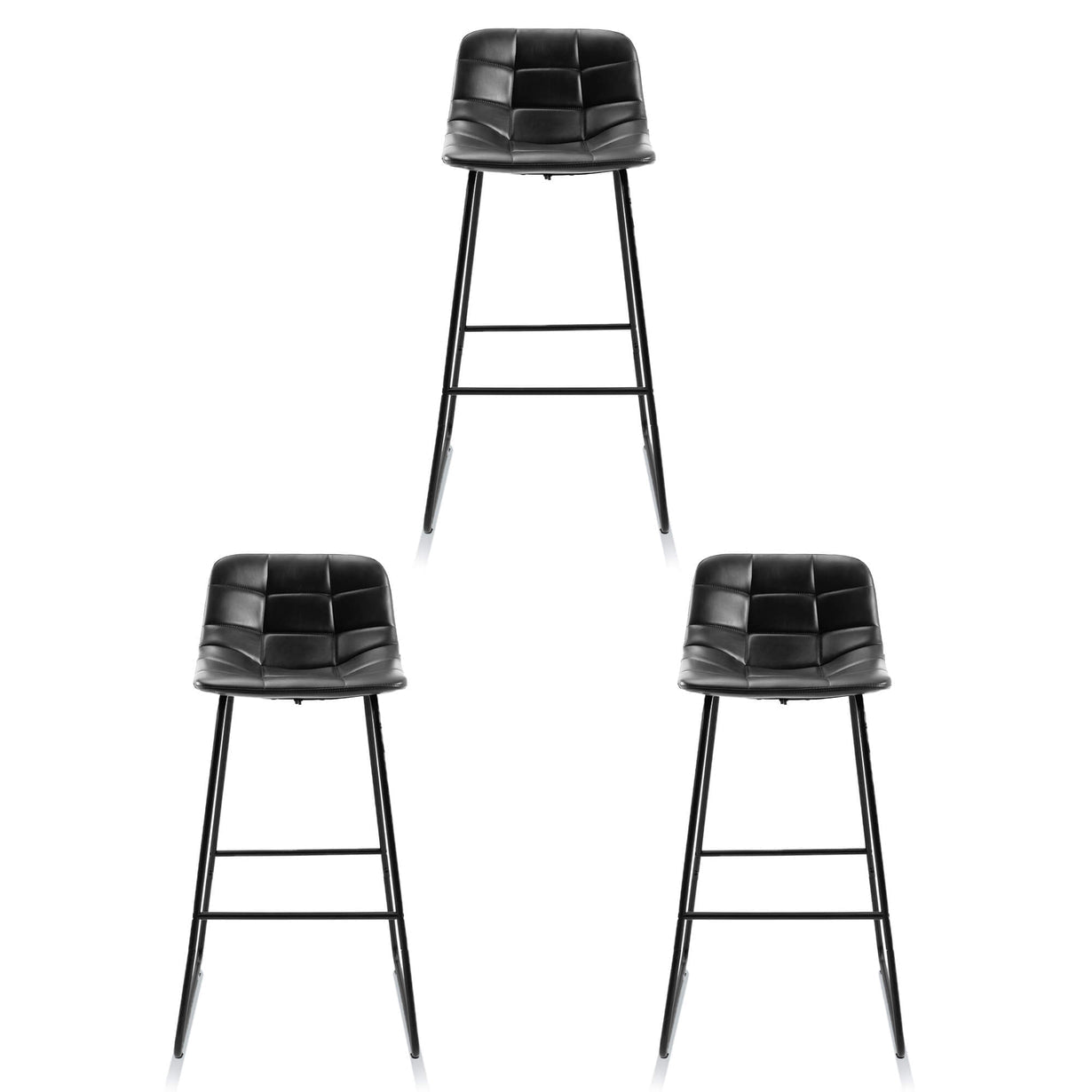Set of 2, 24''Ada King Barstool. Black