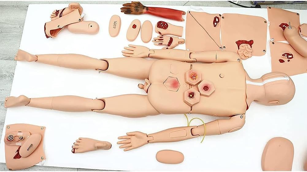 Advanced Trauma Training Men Women Manikin, 5.5ft Life Size Nursing Model, with Nursing Practice Accessory Kit, for Medical Nursing Teaching Training