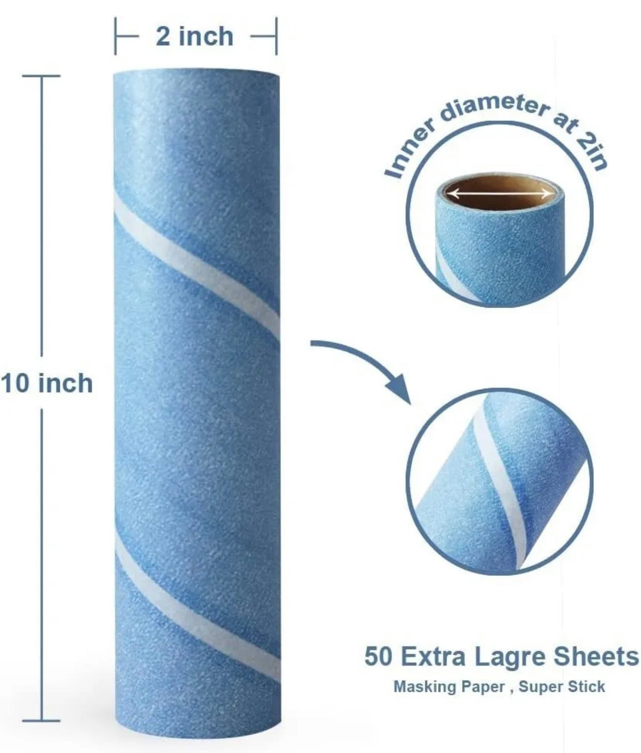 Universal Fit Lint Roller Refill - 10-inch Wide Coverage, Sticky - 3 Packs