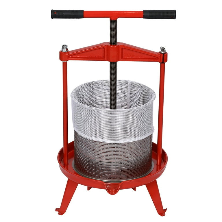 Fruit and Wine Press, 3.69Gallon/14L Stainless Steel Fruit Wine Cider Press, Heavy-duty Cross-beam VFruit and Wine Press, 3.69Gallon/14L Stainless Steel Fruit Wine Cider Press, Heavy-duty Cross-beam Vintage traditional juicer for Outdoor, Kitchen and Home