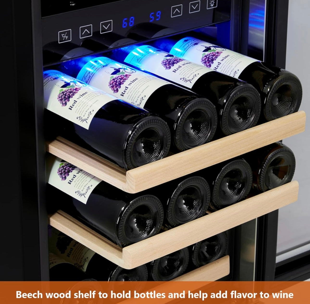 160 Bottle Wine Cooler Refrigerator, 24โ Dual Zone Seamless Stainless Steel Built-in Freestanding Wine Fridge, Double-Layer Tempered G lass Door with Lock, Under Counter Wine Cellar