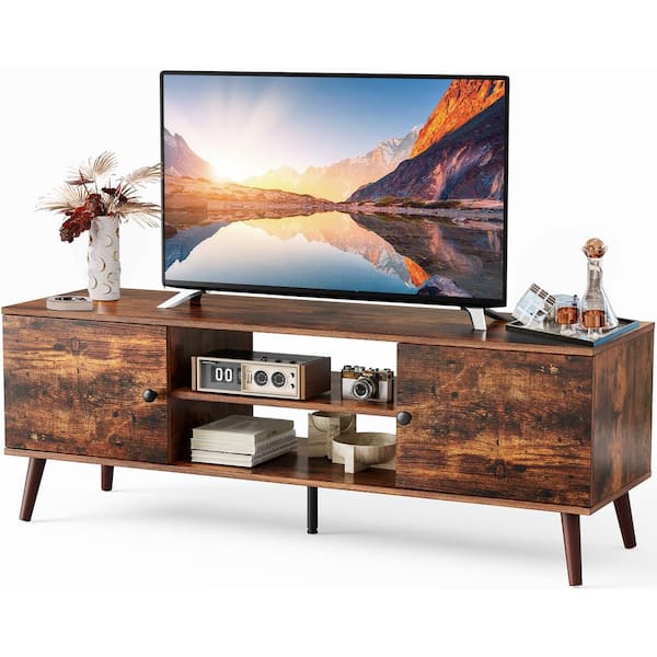 TV Stand for 55 60 inch TV, Mid Century Modern TV Console, Entertainment Center with Storage for Living Room