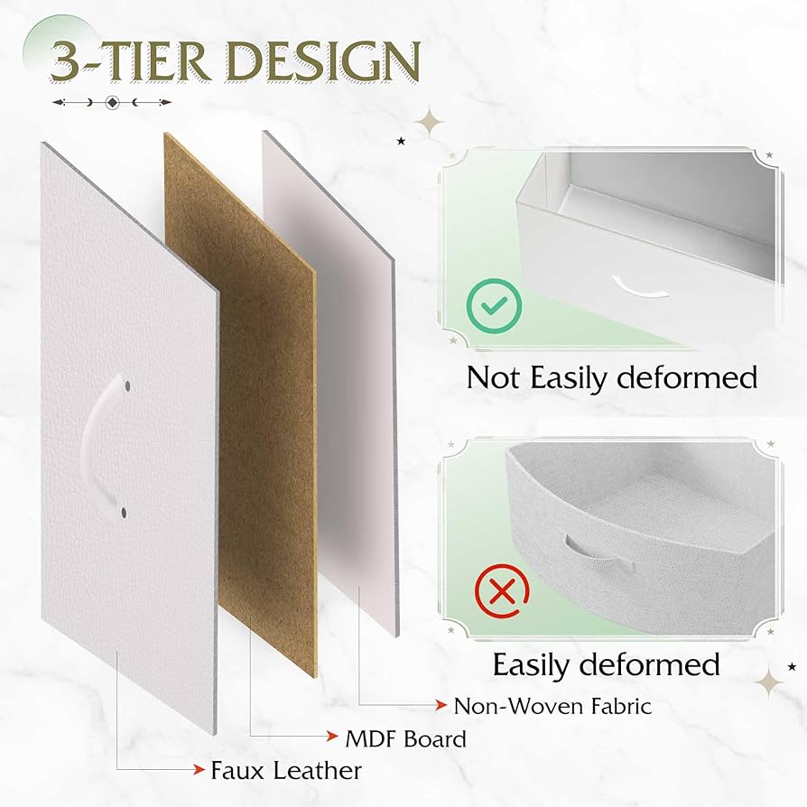 Nightstand, 2 Drawer Dresser for Bedroom, Small Dresser with 2 Drawers, Bedside Furniture, Night Stand, End Table with Fabric Bins for Bedroom, Closet, Entryway, College Dorm