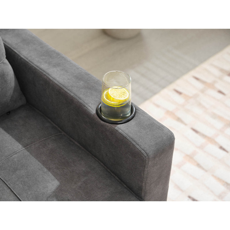 Futon Chair Bed: 3-in-1 Convertible Sleeper Chair With Usb Ports, Wear-resistant And Anti-scratch (dark Grey)