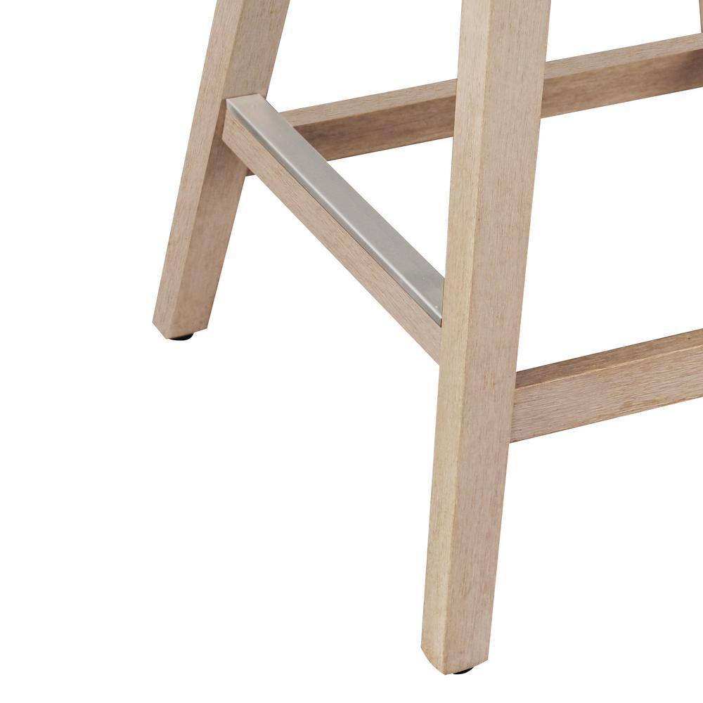 26 in. Wood 360° Free Swivel Upholstered Bar Stool with Back, Performance Fabric in Beige
