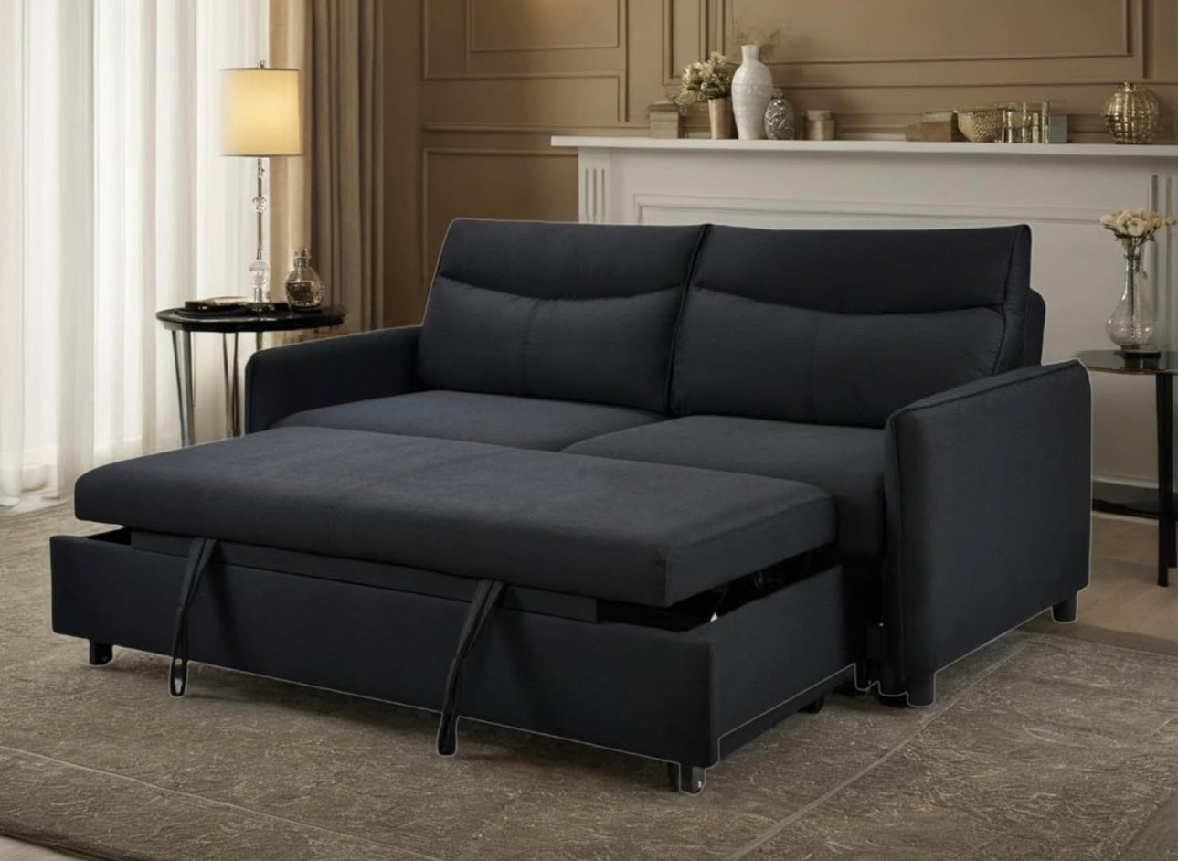 75'' Convertible Sleeper Sofa Bed, King/Queen Size Loveseat Futon Pull Out Couch Sofá, Comfortable Modern Love Seat that Turns into Bed for Living Room Small Space, Apartment, RV Hide-a-Bed Sofabed