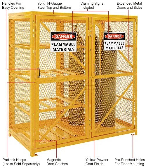 Cylinder Storage Cabinet DBL Door Combo 8 Horizontal/9 Vertical Cylinders