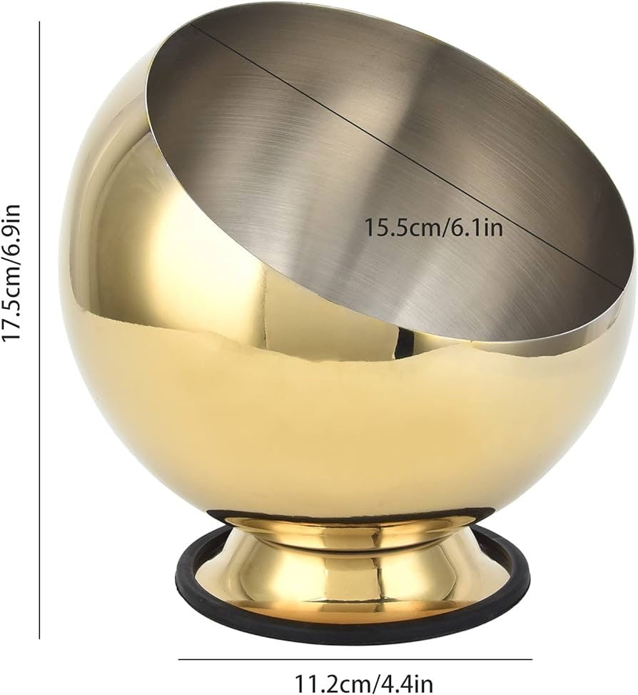 Seasoning Bowl, Beveled Mouth Seasoning Bowl with Base Stainless Steel Seasoning Container Hot Pot Oblique Bowl for Hot Pot Restaurant(M)