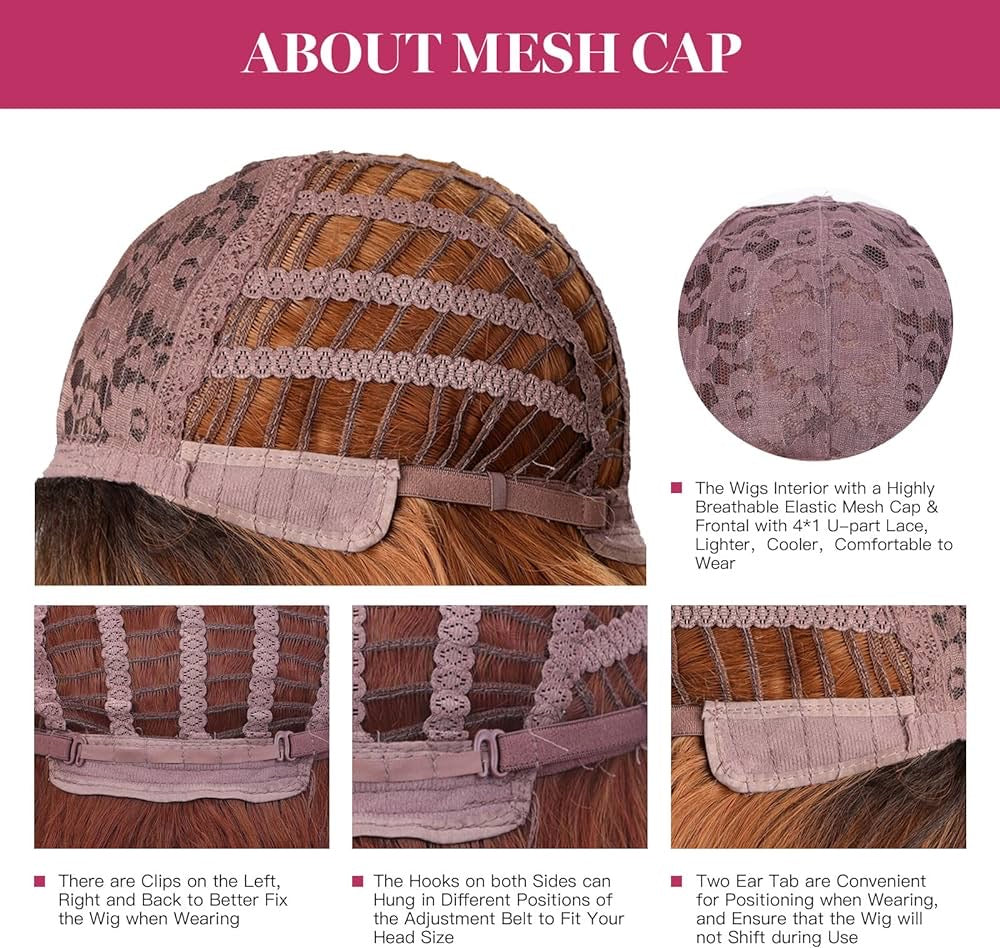 Red Wig with Bangs 26 Inch Long Wavy Wig Natural Looking Synthetic Heat Resistant Fiber Wigs for Women Daily Cosplay Use (Wine Red)