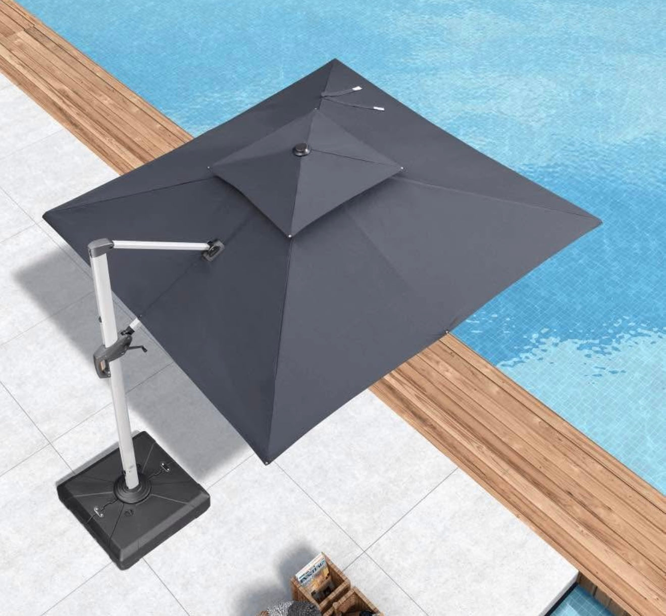 9 x 9 Purple Leaf Classic Square Cantilever Outdoor Patio Umbrella(base not included)