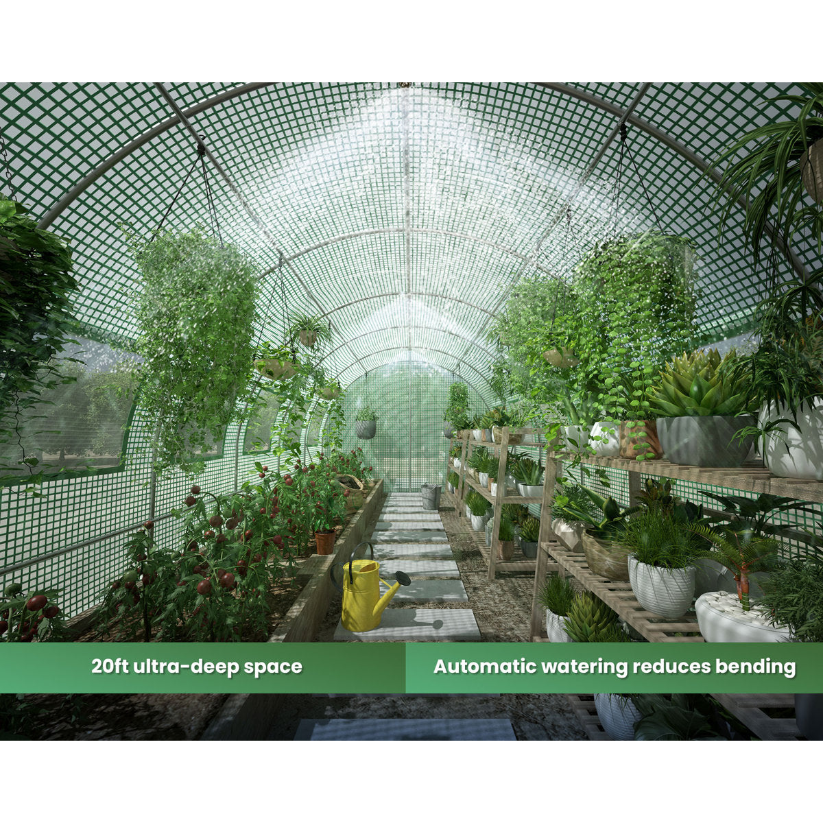 20x10x7 ft greenhouse – sturdy walk-in outdoor tunnel