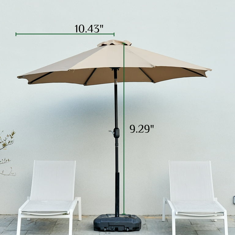 9FT Patio Umbrellas, Outdoor Patio Table Umbrella with Tilt Adjustment and Crank Lift System for Ourdoor Patio, Lawn, Backyard, Pool, Market, Blue,Red,Khaki
