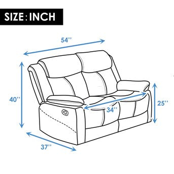 PU Leather Reclining Living Room Sofa Set, Manual Chair for Living Room (Recliner chair)