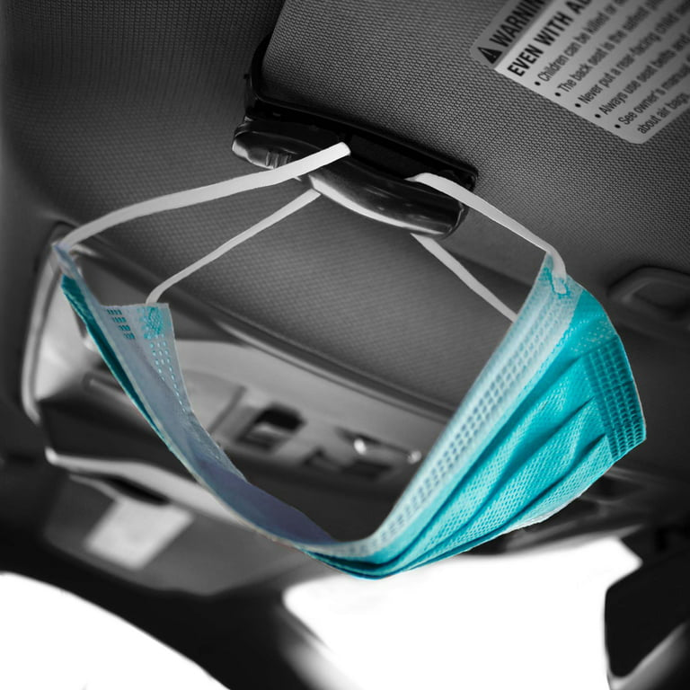 Set of 4 Sunglasses Holder, Car Sun Visor Clip for Eyeglasses, Glasses Organizer Rack for Cars, Black