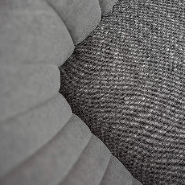 Mid-Century Modern Swivel Accent Chair with Beech Wood Legs, Grey Upholstered Cute Desk Chair Without Wheels for Home Office Living Room Bedroom