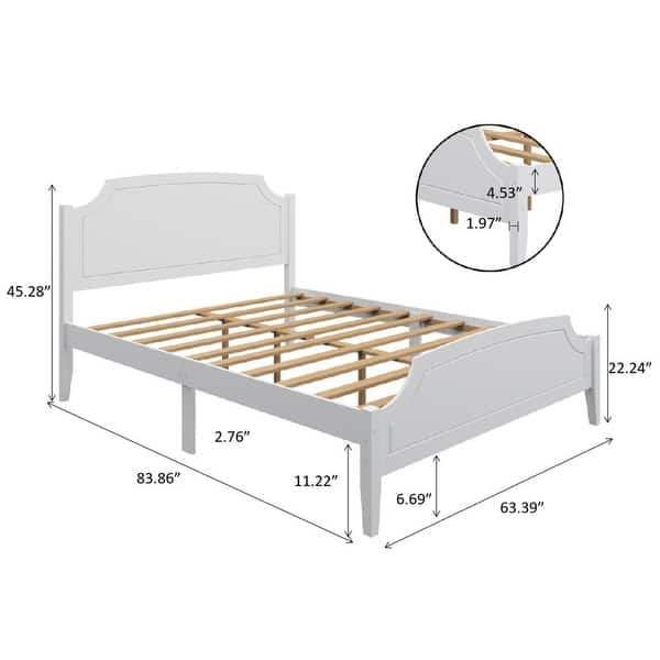 Roman Style Solid Wood Platform Bed,No Box Spring Needed