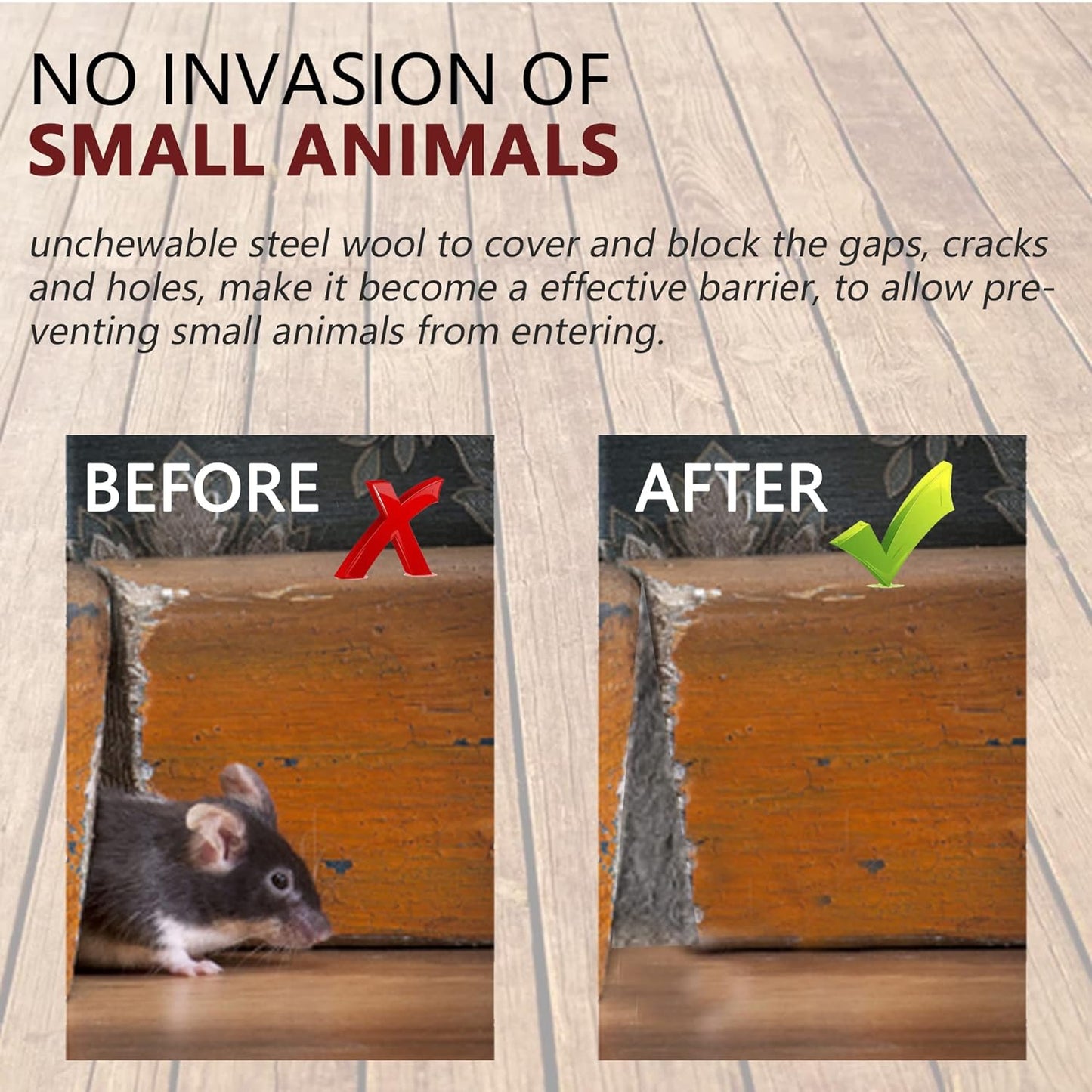 Steel Wool Roll, 0000 Steel Wool 40ft, Thick Wire Filling Fabric Hole Filler DIY Kit, Hardware Cloth, Gap Blockers Keep animals away from holes/wall cracks/ducts/vents in workshops/houses/garages