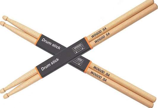 WOGOD 5A Maple Drum Sticks, Two Pair