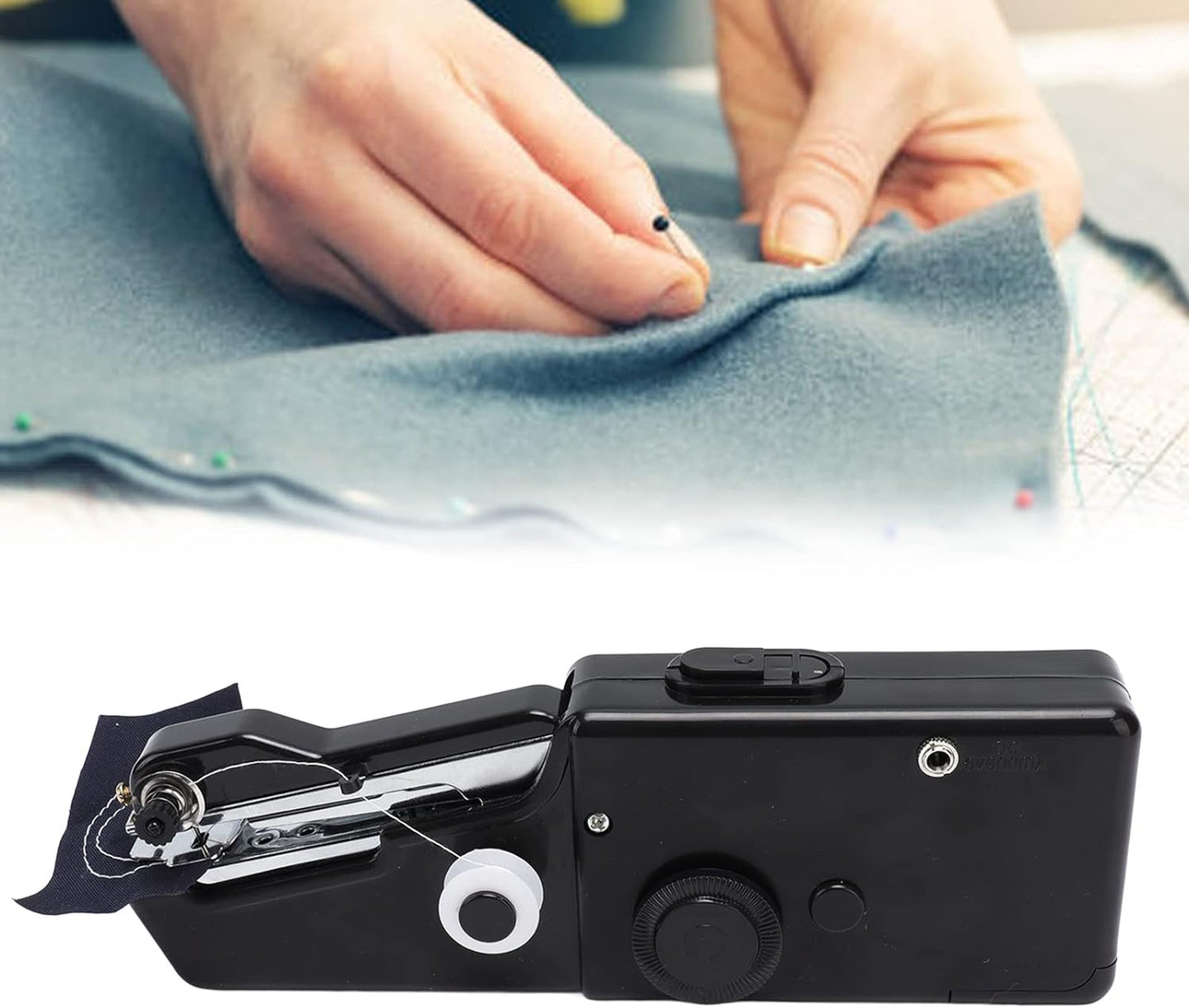 Electric Mini Sewing Machine, Handheld Sewing Machine Easy Operation Smoothing Lines Portable Lightweight for Traveling(Black)