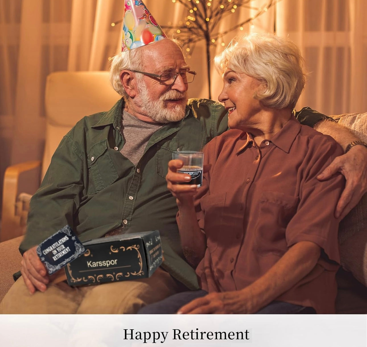 Retirement Gifts for Men, Whiskey Glass Set, Great Retirement Gift for Retirees