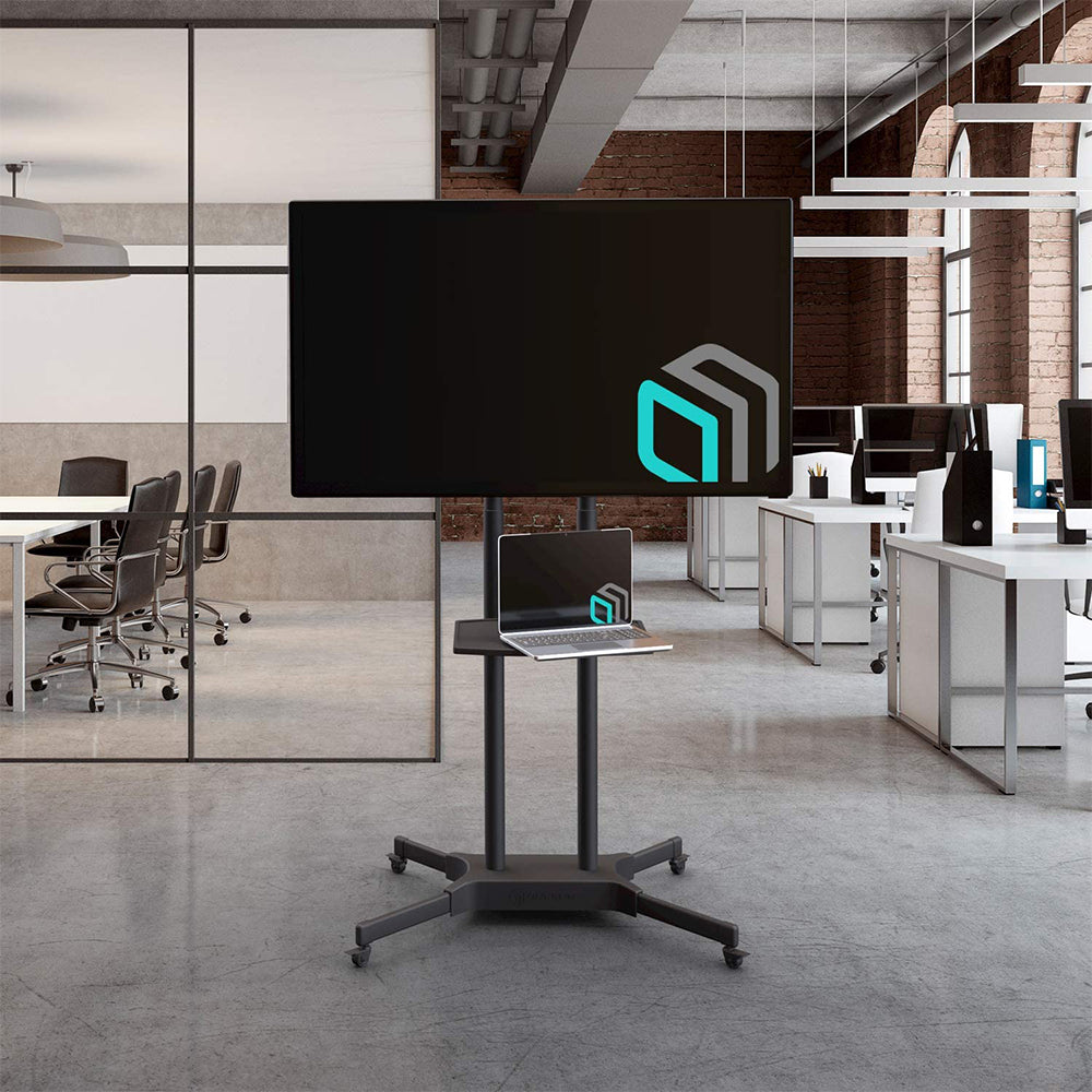 Adjustable Mobile TV Stand TV Cart for 55 to 80in Rolling TV Cart